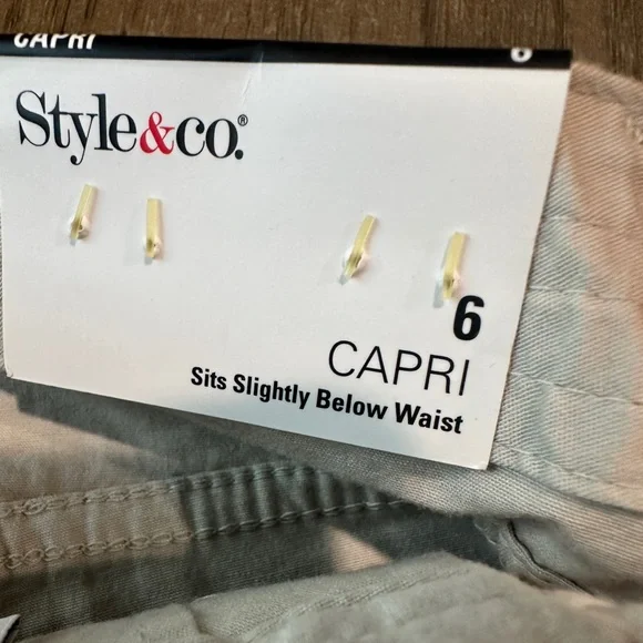 Style & Co. Capri Pants Cargo Style Size 6 Khaki NWT! - Picture 5 of 9